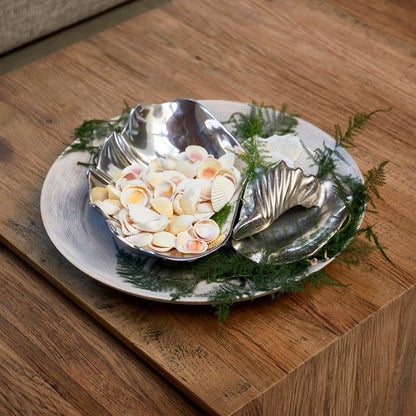 Riviera Maison Serveerschaal rond Naturel - Bangli Schaal, Decoratieschaal - Hout - (ØxH) 50.5x7
