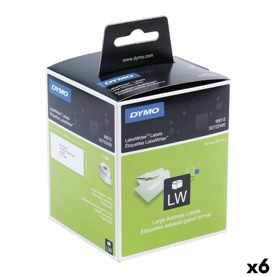Printer Labels Dymo 99012 LabelWriter™ 36 x 89 mm White Black 5 doosjes ipv 6!