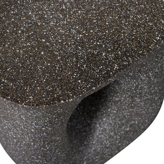 WOOOD Mason Bijzettafel Met Spikkels - Magnesium - Zwart - 45x42x33 cm