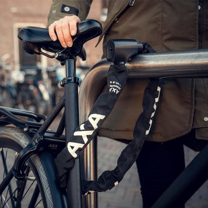 AXA Absolute 9-90 ART 2 Kettingslot – Fietsslot met Keurmerk – Sterk Slot met Stalen Ketting – Voor Elektrische Fiets, Fatbike en Bakfiets – Inclusief Sleutelservices 90 cm