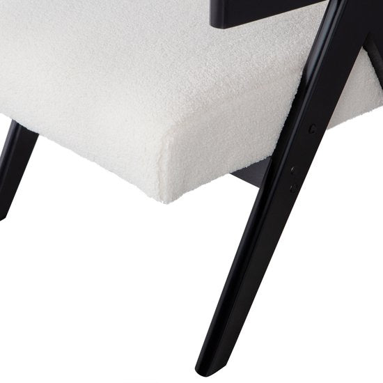 WOOOD Lowie Fauteuil - Polyester - Naturel/Zwart - 79x60x79 cm
