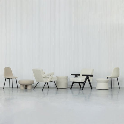 WOOOD Lowie Fauteuil - Polyester - Naturel/Zwart - 79x60x79 cm