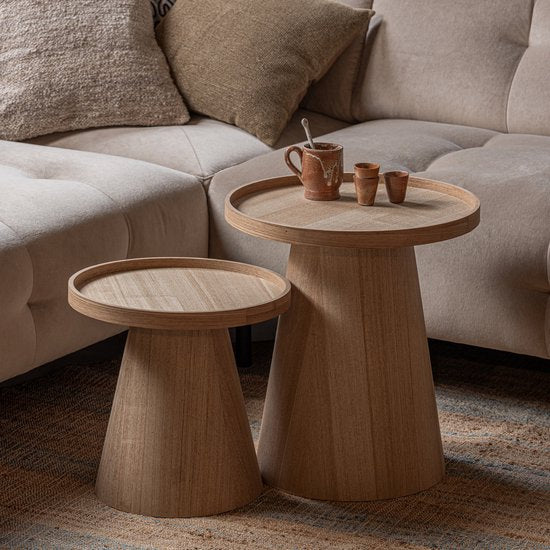 WOOOD Maud Bijzettafel - Hout - Naturel - 50x45x45 cm