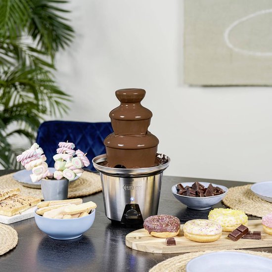 Princess 292998 Chocoladefontein XL – Chocolade fondue - 3 Lagen – Warmhoudfunctie - 90W - Extra groot