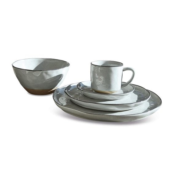 LOBERON Servies set van 30 Biarré grijs