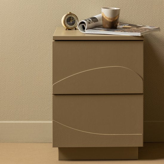 WOOOD Teo Nachtkastje - Grenen - Mud - 50x36x35