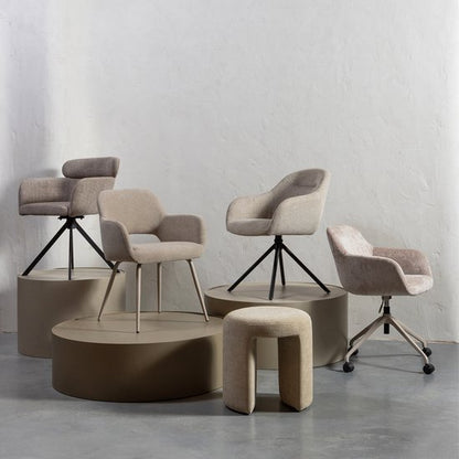 WOOOD Charlie Kruk - Chenille Stof - Naturel/Beige - 47x45x45 cm