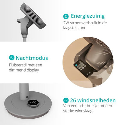 Duux Whisper 2 Statiefventilator - Zuinige Ventilator met 26 snelheden, Timer en Nachtmodus - In hoogte verstelbaar (73-95cm)