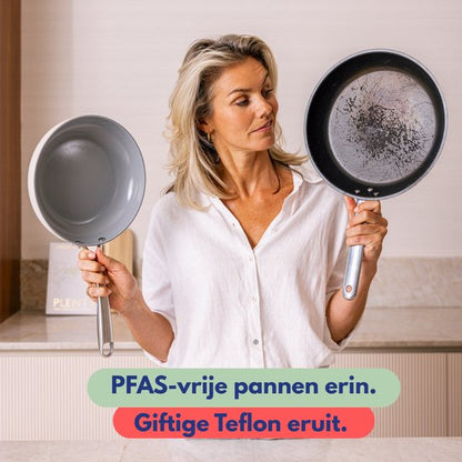 Safecourt Kitchen 3-delige Keramische koekenpan Pannenset - Ø 20, 24, 28 cm Pannen