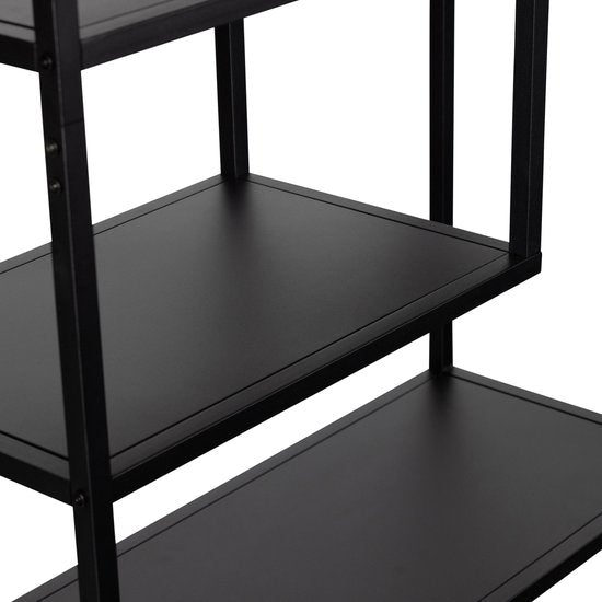 WOOOD Teun Vakkenkast - Metaal - Zwart - 188x85x35 cm