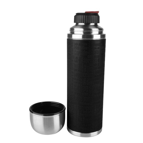 Tefal Senator Sleeve - Isoleerfles - 1L - RVS/Zwart - Dubbelwandig - Lekvrij - Geschikt voor Warme Dranken