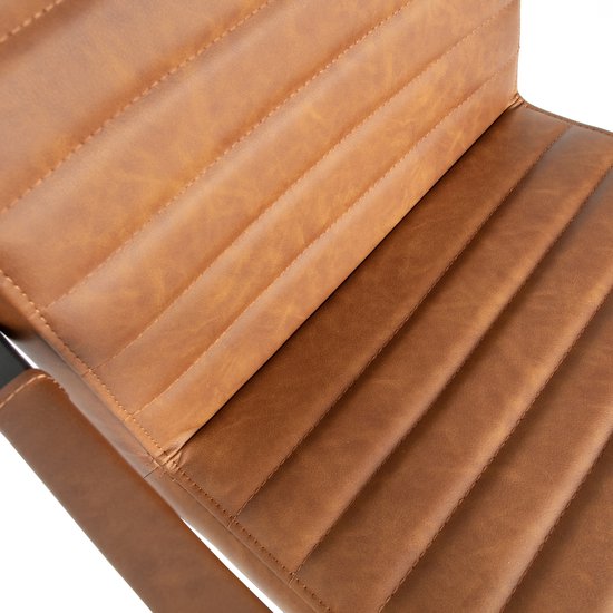 WOOOD Bas Eetkamerstoel - Pu - Cognac - 87x54x62