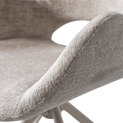 WOOOD Eliva Eetkamerstoel - Velvet Stof - Zand/Beige - Set van 2