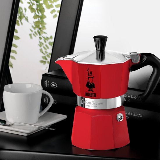 Bialetti Moka Express 6 Kops Rood – Espressopot – Aluminium – 270 ml