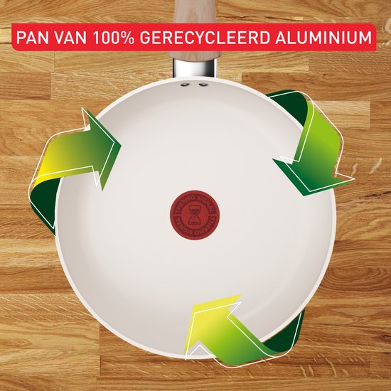 Tefal Cera Bright ON - Keramische Pannenset - 5-delig - Beige - PFAS-vrij - Grote pan heeft lichte schade aan de binnenkant + niet originele verpakking