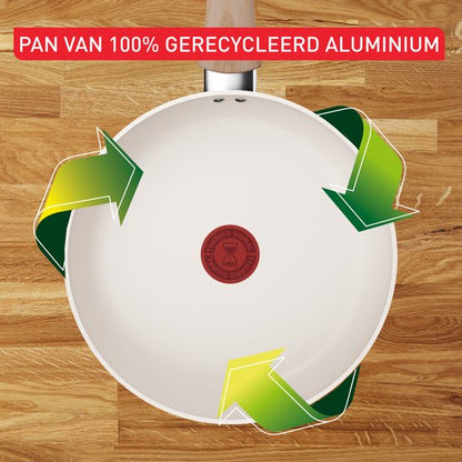 Tefal Cera Bright ON - Keramische Pannenset - 5-delig - Beige - PFAS-vrij - Grote pan heeft lichte schade aan de binnenkant + niet originele verpakking
