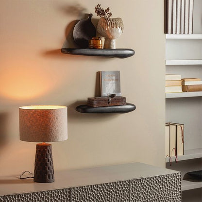 WOOOD Rock Wandplank - Aluminium - Zwart - 7x50x13