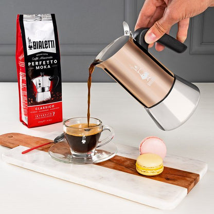 Bialetti Venus 6 Kops Koper – RVS Espressopot – 270 ml – Geschikt voor Inductie – Italiaans Design