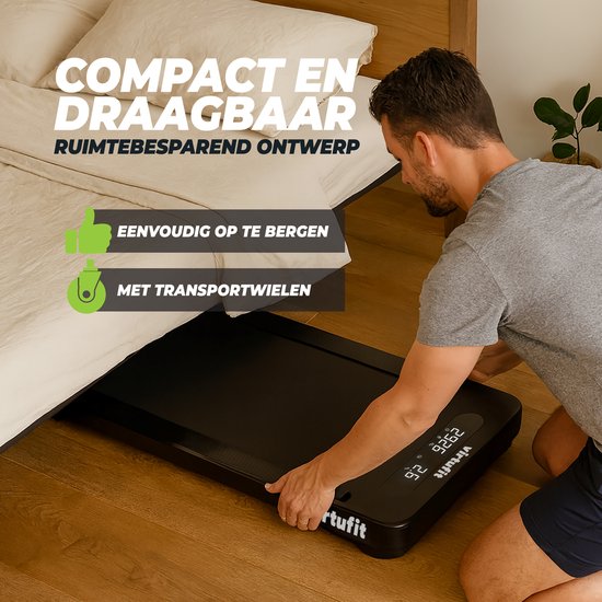 Virtufit - Walkingpad 100 - Hardloopband - Walking pad - Ingebouwde display - 12 programma's