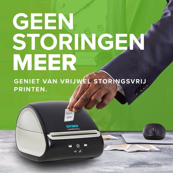DYMO LabelWriter 5XL Labelprinter | Automatische labelherkenning | Drukt extra brede verzendlabels af voor Amazon, DHL en meer | Perfect voor webwinkeliers | Tweepolige EU-stekker