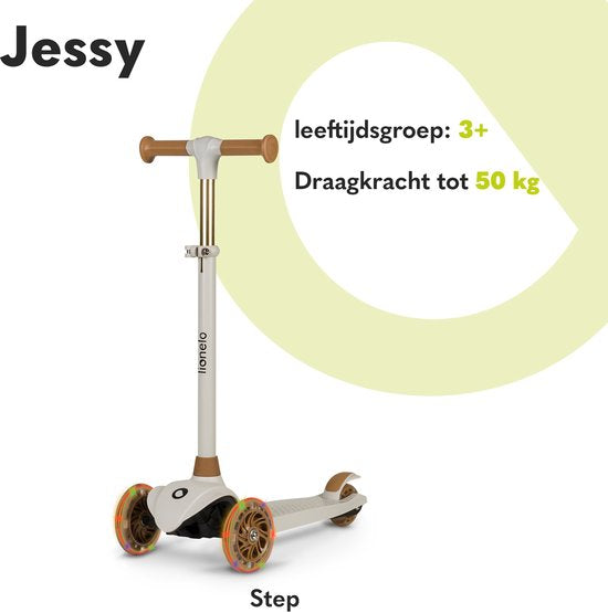 Lionelo Jessy Kinderstep - 3 wielen Step - Speelgoed voor kinderen van 3+ - tot 50kg - LED verlichting in de wielen