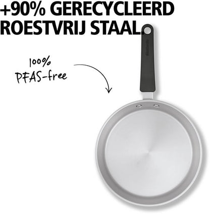 Brabantia Enjoyment Koekenpan Ø 24 cm – Premium – RVS - 90% Gerecycled - PFAS-vrij – Inductie geschikt