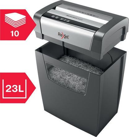 Rexel Momentum X410 Papierversnipperaar - P4 Snippers - Tot 10 Vel - 23L - Zwart