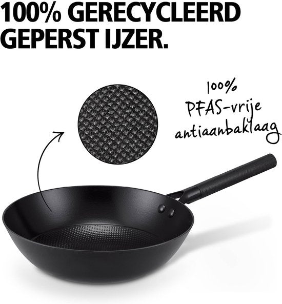 Brabantia Patron Wokpan Non-Stick - Ø 28 cm –100% PFAS-Vrije Antiaanbaklaag -Geschikt voor Inductie