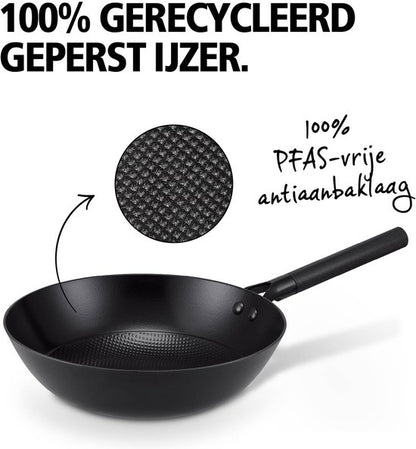 Brabantia Patron Wokpan Non-Stick - Ø 28 cm –100% PFAS-Vrije Antiaanbaklaag -Geschikt voor Inductie