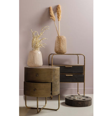 WOOOD Polite Nachtkastje - Metaal/Hout - Antique Brass - 62x45x38 cm