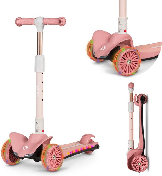 Lionelo Timmy Kinderstep - Balansstep voor kinderen - van 3 jaar - tot 50kg - verstelbaar - LED wielen - Anti-slip platform - Inklapbaar stuur - Verlichting in wielen & deck - Geen montage nodig