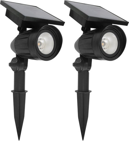 Set 2 stuks LED Solar tuinspot zwart
