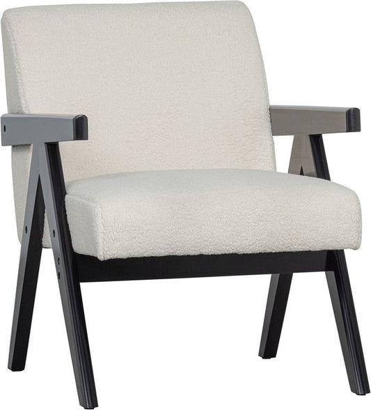 WOOOD Lowie Fauteuil - Polyester - Naturel/Zwart - 79x60x79 cm