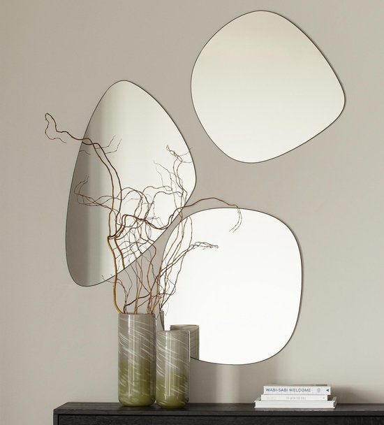 WOOOD Philou Spiegel - Glas/Metaal - Zwart - 80x50x0,5