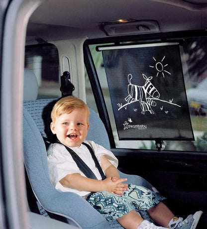 Dreambaby auto zonnescherm Zebra + Tijger (2 stuks) - Zonnewering