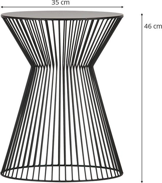 WOOOD Suus Bijzettafel - Metaal - Zwart - 46x Ø35 cm