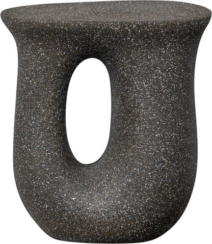 WOOOD Mason Bijzettafel Met Spikkels - Magnesium - Zwart - 45x42x33 cm