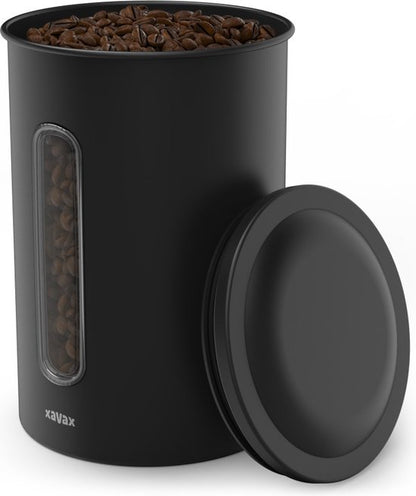 Xavax Koffieblik voor 1,3 kg bonen of 1,5 kg poeder, luchtdicht, aromadicht, zw