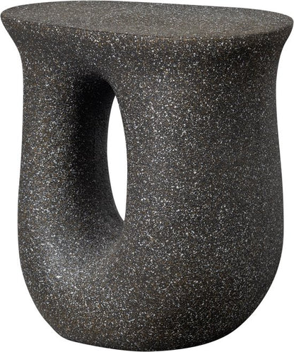 WOOOD Mason Bijzettafel Met Spikkels - Magnesium - Zwart - 45x42x33 cm
