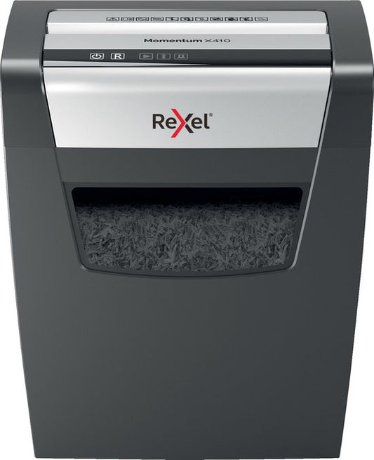 Rexel Momentum X410 Papierversnipperaar - P4 Snippers - Tot 10 Vel - 23L - Zwart