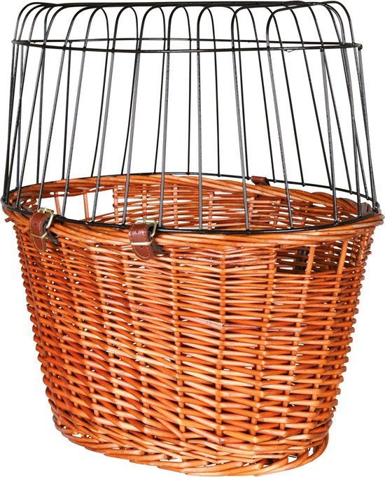 Trixie - Fietsmand met Draadkoepel - Voorop - Naturel - 44X48X33 cm