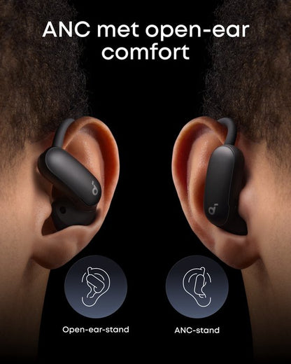 Soundcore AeroFit 2 Pro by Anker, eerste hoofdtelefoon met 2 draagmodi, 2-in-1 open ear hoofdtelefoon & semi-open-ear ruisonderdrukking, Bluetooth 6.1, Hi-Res, LDAC, spatial audio