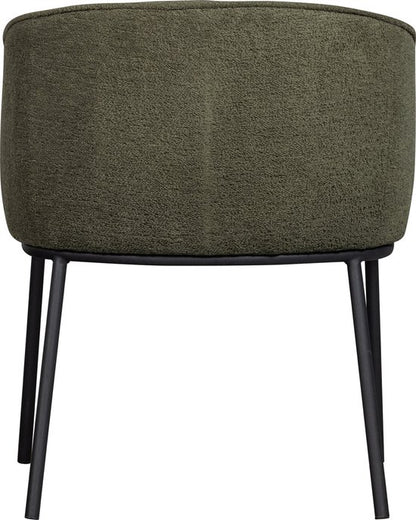 WOOOD Leon Eetkamerstoel - Bouclé Stof - Forest Green/Groen - 77x61x63 cm