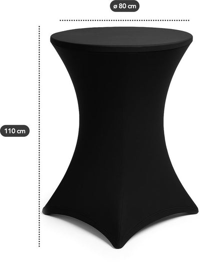 Brixy 2x Stevige Zwarte Statafel + 2x Zwarte Statafelrok - Partytafel - Robuust en Weersbestendig - Inklapbaar