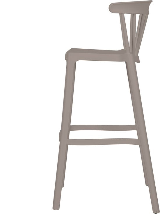 WOOOD Bliss Barstoel binnen/buiten - Kunststof - Taupe - 103x54x51