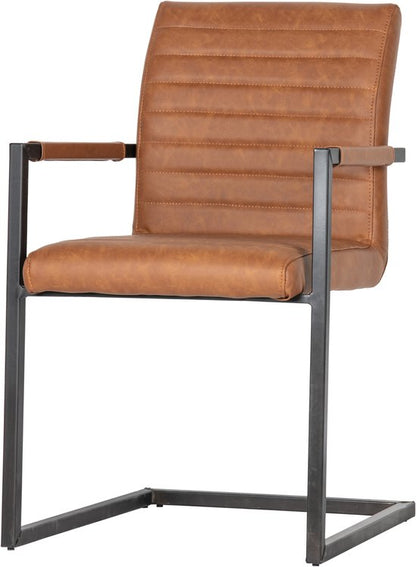 WOOOD Bas Eetkamerstoel - Pu - Cognac - 87x54x62