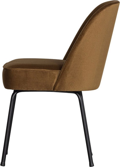 WOOOD Vogue Eetkamerstoel - Fluweel - Honinggeel - 83x50x60