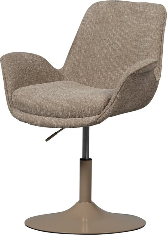 WOOOD Marten Eetkamerstoel in hoogte verstelbaar - Geweven Stof - Zand/Beige - 90x70x66 cm