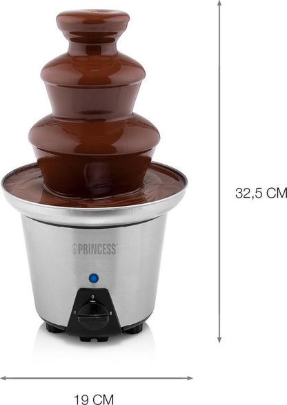 Princess 292998 Chocoladefontein XL – Chocolade fondue - 3 Lagen – Warmhoudfunctie - 90W - Extra groot