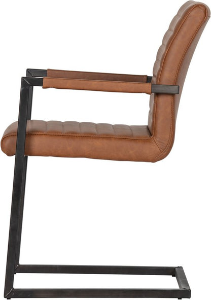 WOOOD Bas Eetkamerstoel - Pu - Cognac - 87x54x62